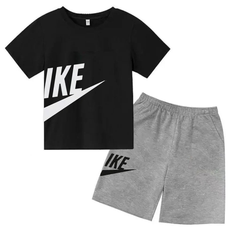 Children's Clothing Kids & Teen T-Shirt Set Summer Top + Shorts 2 Piece Set Short Sleeve Casual Fashion Boys Girls Kids Set