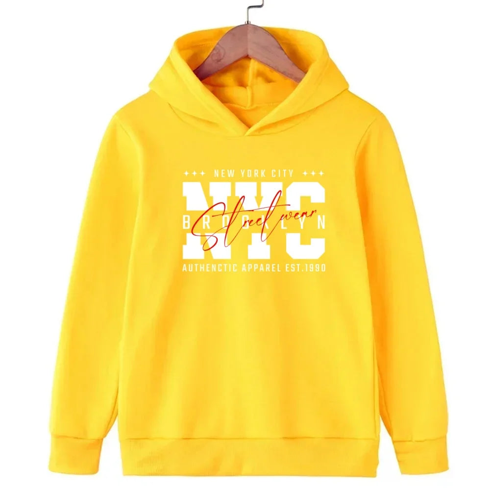 New York Boys and Girls Hoodies Autumn/Winter Hoodies Long Sleeves Classic Casual Minimalist Jackets Children's Letter Hoodies