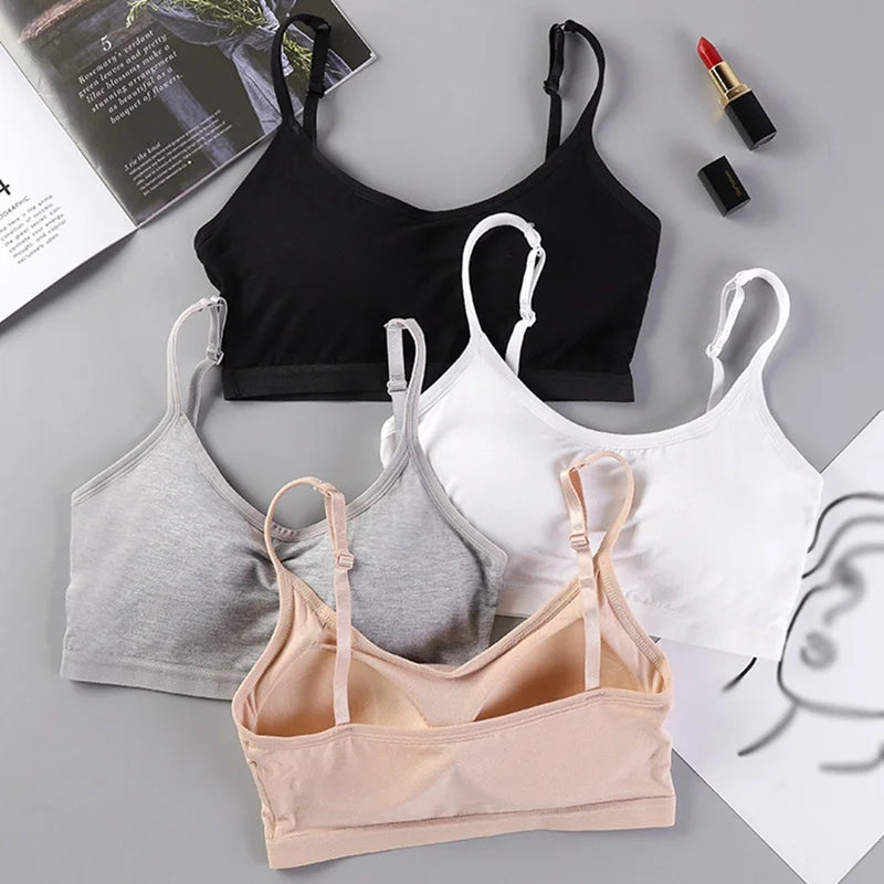 Teen Girls Cotton Tube Top Underwear Student Girl Bra No Steel Ring Thin Bra Sports Underwear Vest Teen Underwear Training Bra