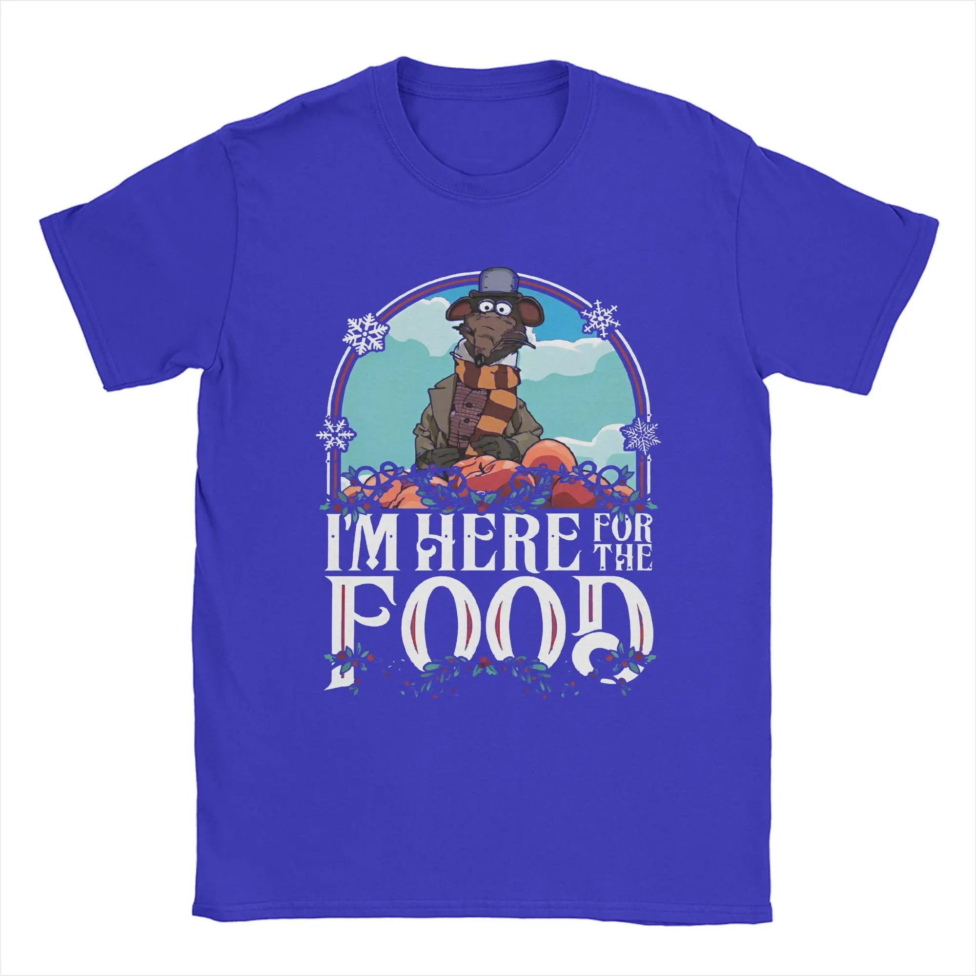 Men's The Muppet Christmas Carol Here For The Food T Shirt Cartoon 100% Cotton Clothing Cool Short Sleeve Tees Gift T-Shirts