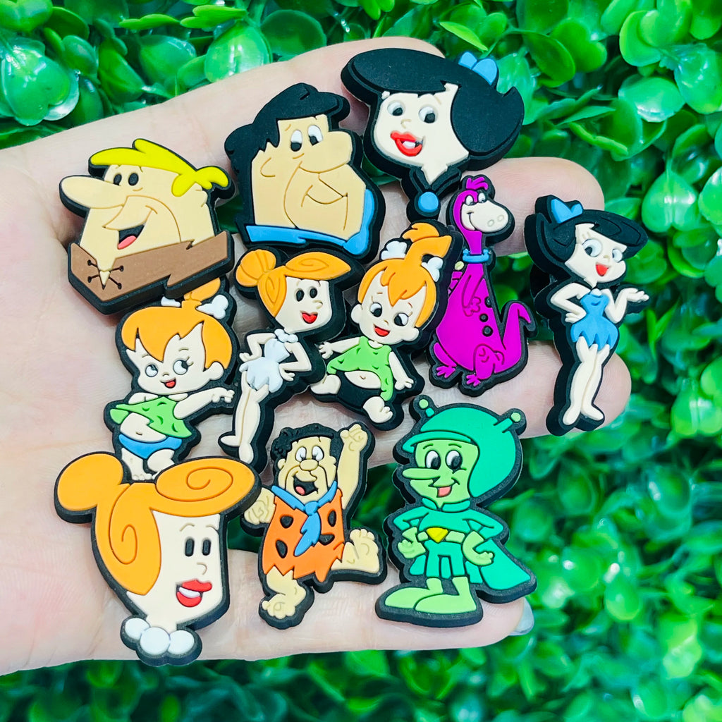 11Pcs Wild Cartoon Character PVC Shoes Buckle Charms Decoration Children Dinosaur Clog Ornament Fit Adult Cute Bracelet