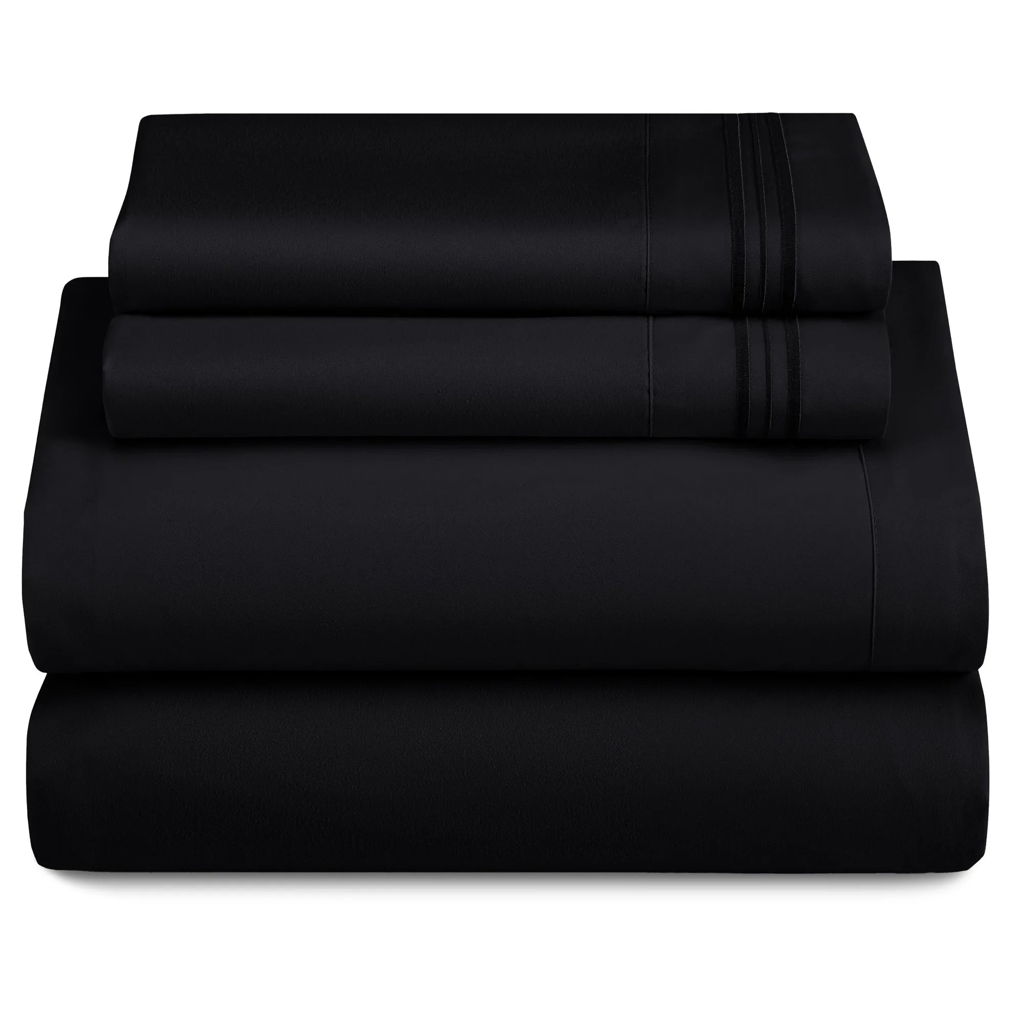 4-piece set of solid-colored bed sheets - 1801 series fashionable and comfortable bedding set