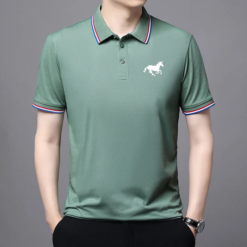 New High Quality Men's Embroidered Breathable Polo Shirt Summer High-end Business Casual Short Sleeve Polo shirt For Men