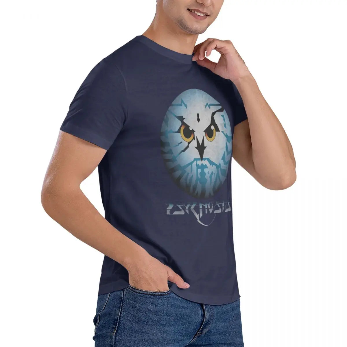 Amiga Psygnosis Owl T-Shirt for Men Cotton Oversized T Shirts Men's Tees Short O-Neck Summer Clothes Tops S-6XL