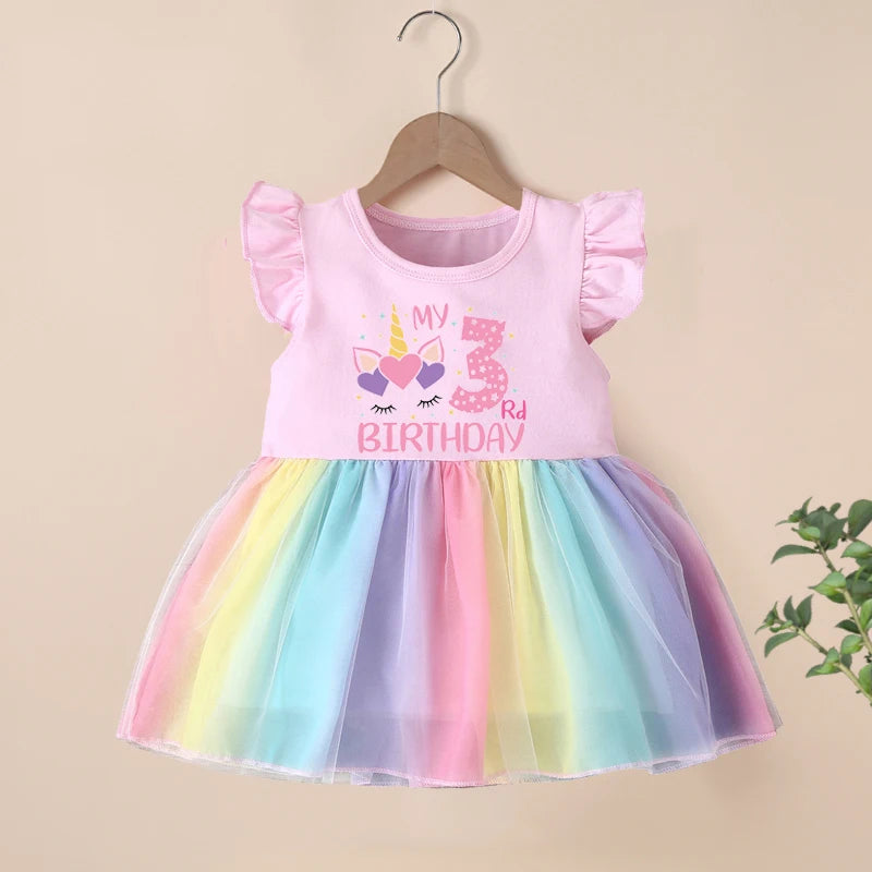 Baby Girls Birthday Outfits Dresses 1 2 3 4 Years Baby Birthday Dress Summer Kids Girl Casual Princess Dresses Kids Clothes