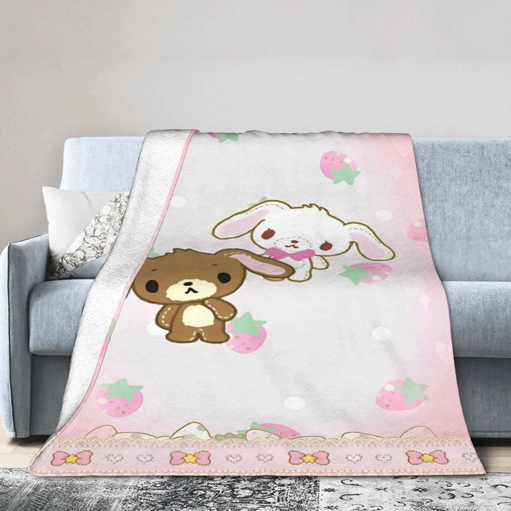 Cartoon Sugarbunnies Blanket  Fleece Awesome Soft Throw Blankets for Bedspread  Winter