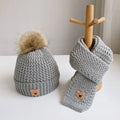 Children's Hat Scarf Set Winter Warm Autumn Winter Plush Boys and Girls' Little Bear Thick Ear Protection Baby Hairline Hat