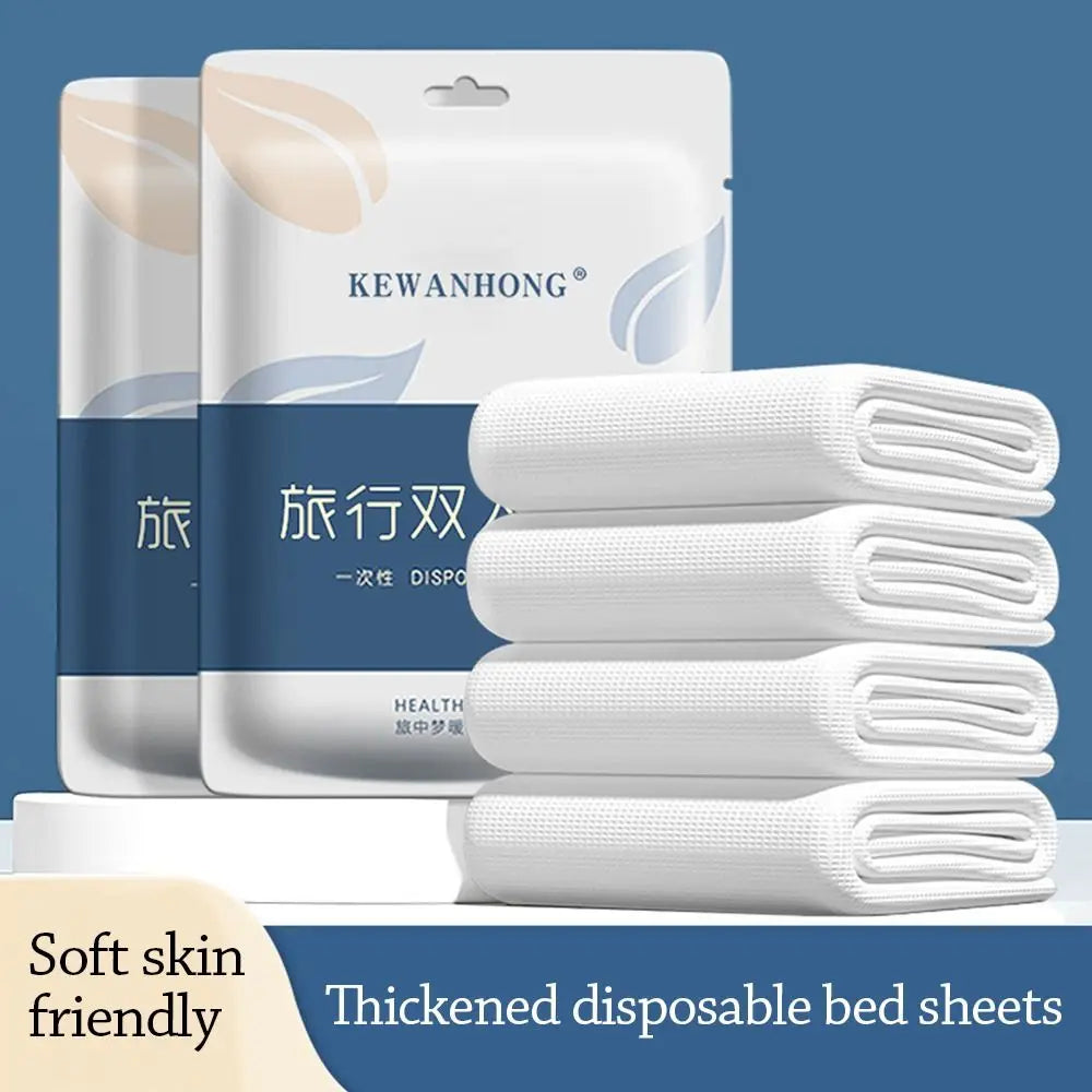 3 / 4-Piece Disposable Bed Sheet Non-Woven Bedding Set Sleeping Bag Quilt Cover Dirty Proof Thickened Duvet Cover Pillowcase