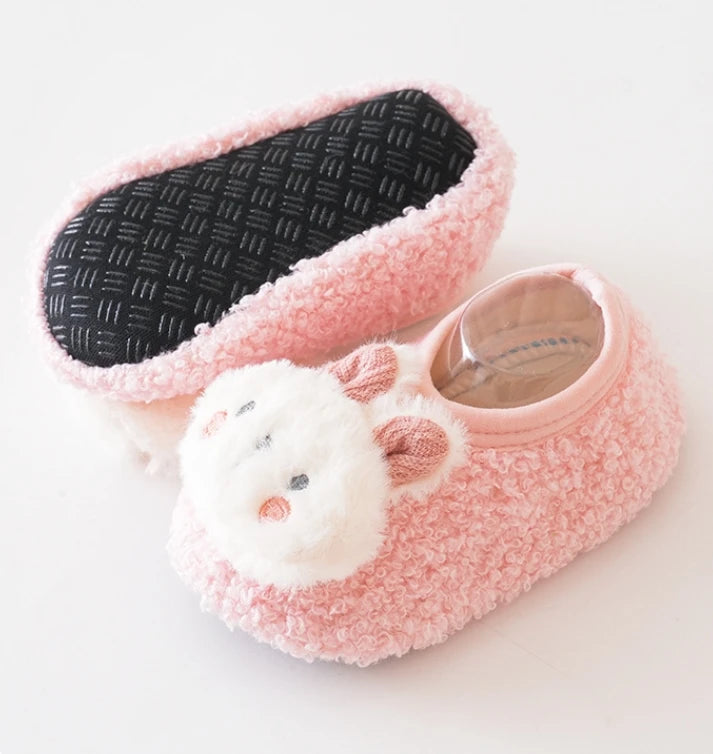 Baby Floor Socks Cartoon Plush Soft Sole Baby Slippers Toddler Warm Shoes Children Soft Non-slip Prewalkers Indoor Home Slippers