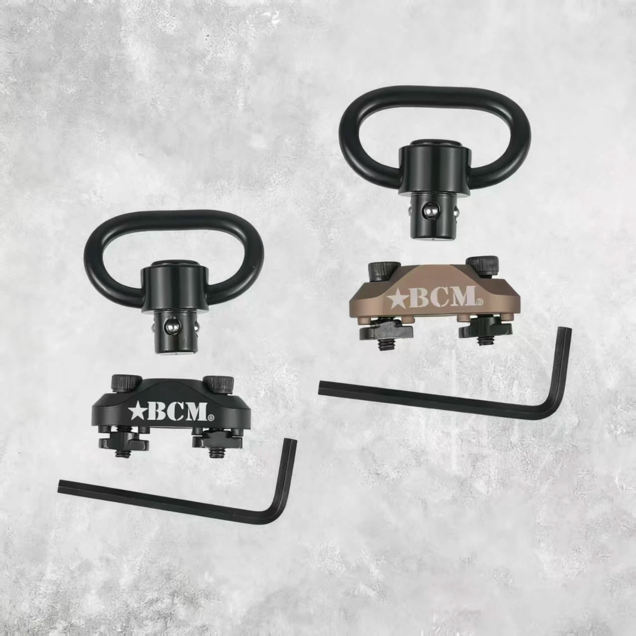 B-C-M QD Sling Swivel Adapter MLOK Keymod Rail Mount Strap Buckle Quick Release Sling Stud Loop Push Button