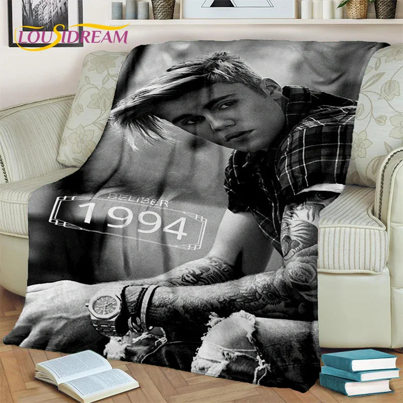Popular Singer Justin Bieber JBiebs Blanket,Soft Throw Blanket for Home Bedroom Bed Sofa Picnic Travel Office Cover Blanket Kids