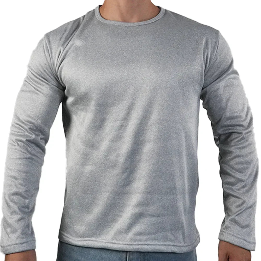 Men Thermal Underwear Tops Winter Long Sleeve T-shirt Bottoming Shirt Thick Fleece Pullover Warm Clothes Oversize O-Neck Tee