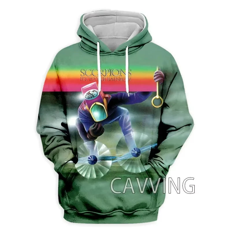 New Rock Hoodie Sweatshirt Scorpions Band 3d Print Hoodie Men Fashion Plus Size Tracksuit Women Sweat Men Clothes Teen Coat New