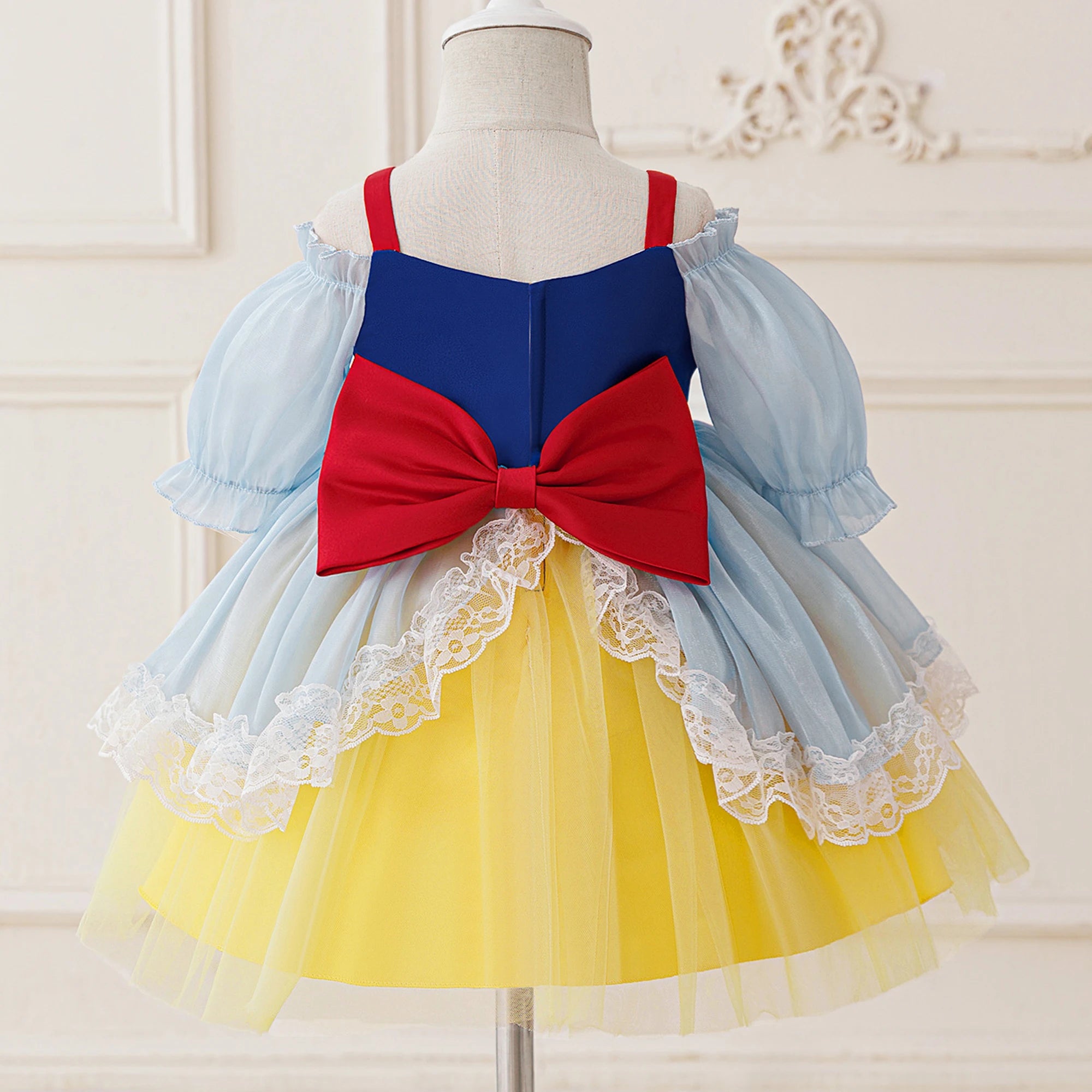 Baby Snow White Princess Girls Dress Carnival Halloween Christmas Costume Bow Birthday Party Prom Girl Dress Wedding Kids Clothe