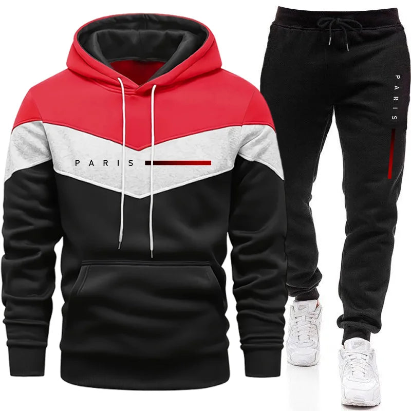 2025 New Arrival Paris Printed Tracksuit Hoodies and Sweatpants Autumn Winter Men Women Daily Casual Sports Jogging Suit Men Set