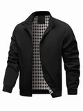 Plus Size Jacket, Trendy Men's College Style Jacket, Spring and Autumn Fashion Plus Size Men's Casual Jacket