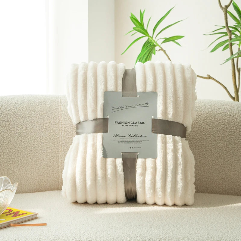 Flannel Blanket Stripe Bedspread Sofa Towel Car/Office/Travel Nap Blankets Home Soft Plaid Warm Bed Blanket cobijas de camas