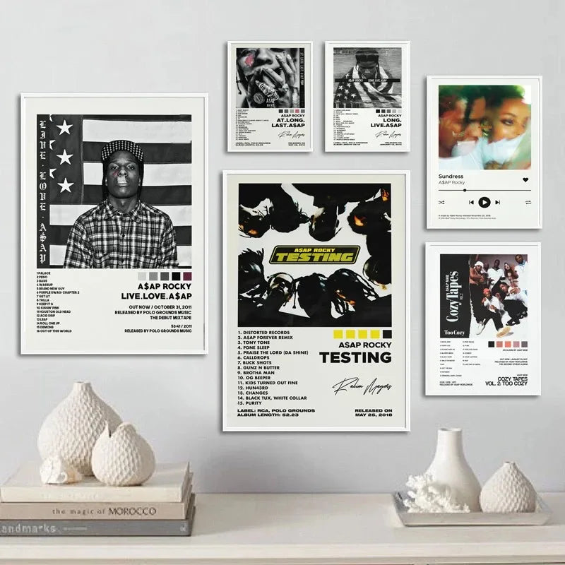 New ASAP Rocky Testing Live Love D.M.B.Tracklist Music Album Cover Poster Prints Wall Art Painting Picture Photo Room Home Decor