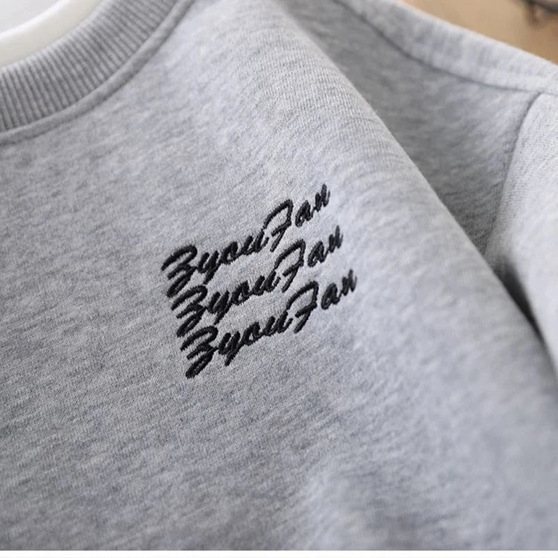 4 5 6 8 10 12 14 Years Boys Clothing Set Spring Autumn New Fake Two Pieces Sweatshirt+Pants 2Pcs For Teen Boys Casual Tracksuit