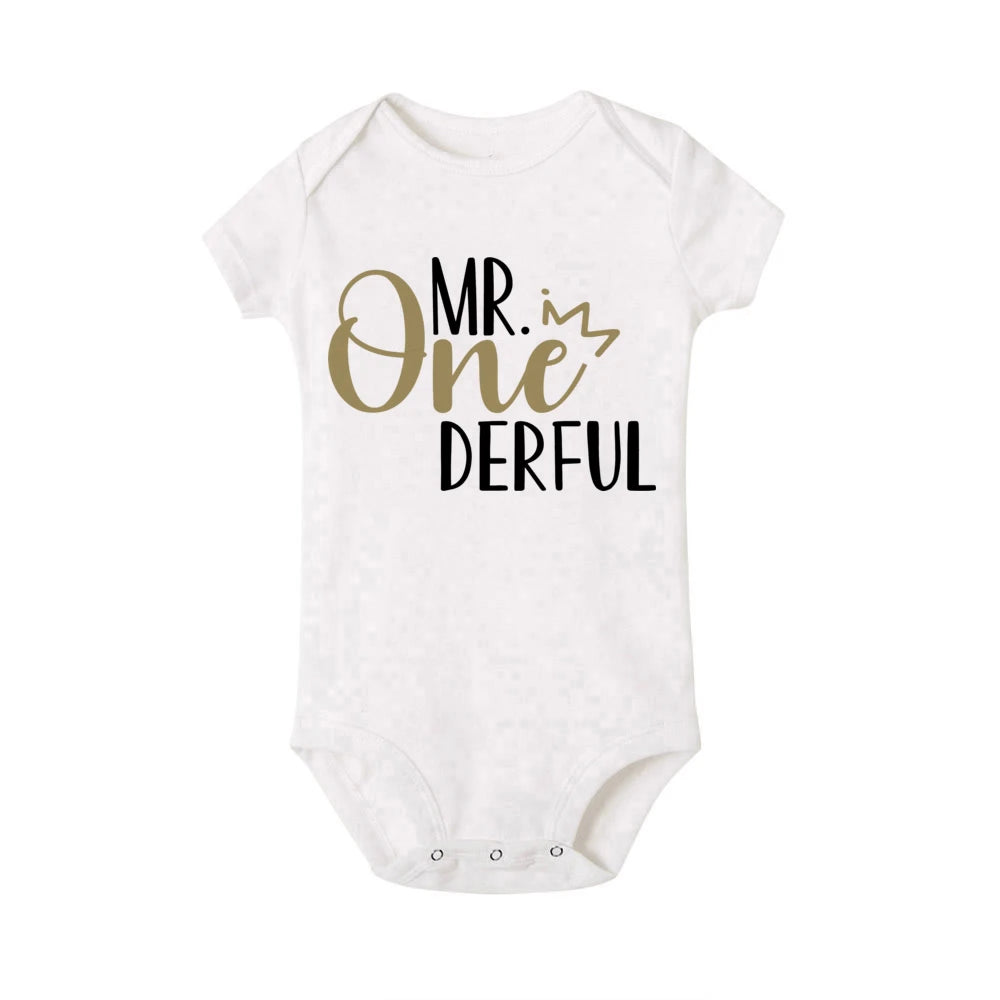 My 1st Birthday Newborn Summer Romper Infant Body Toddler Short Princess Sleeve Jumpsuit Baby Girl Birthday Party Outfit Clothes