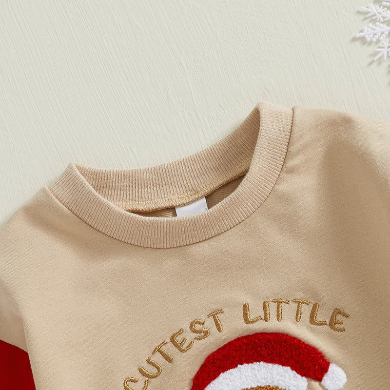 Baby Christmas Sweatshirt Romper Casual Gingerbread Letter Embroidery Long Sleeve Jumpsuit for Newborn Cute Clothes
