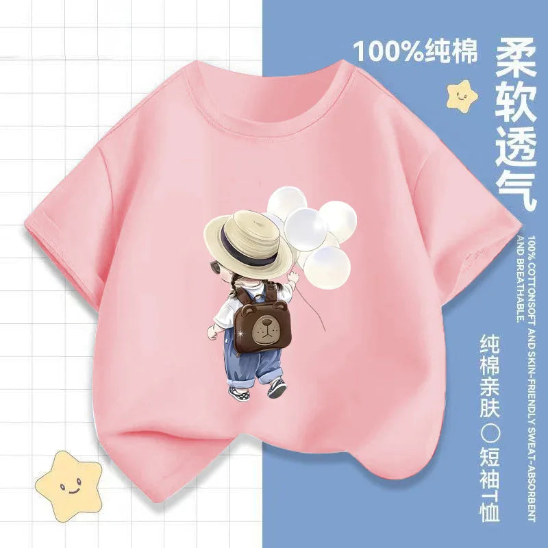 The Trend of Children's Tops, Summer Clothes and Short-sleeved T-shirts for Little Girls Kids Clothes Girls Clothes