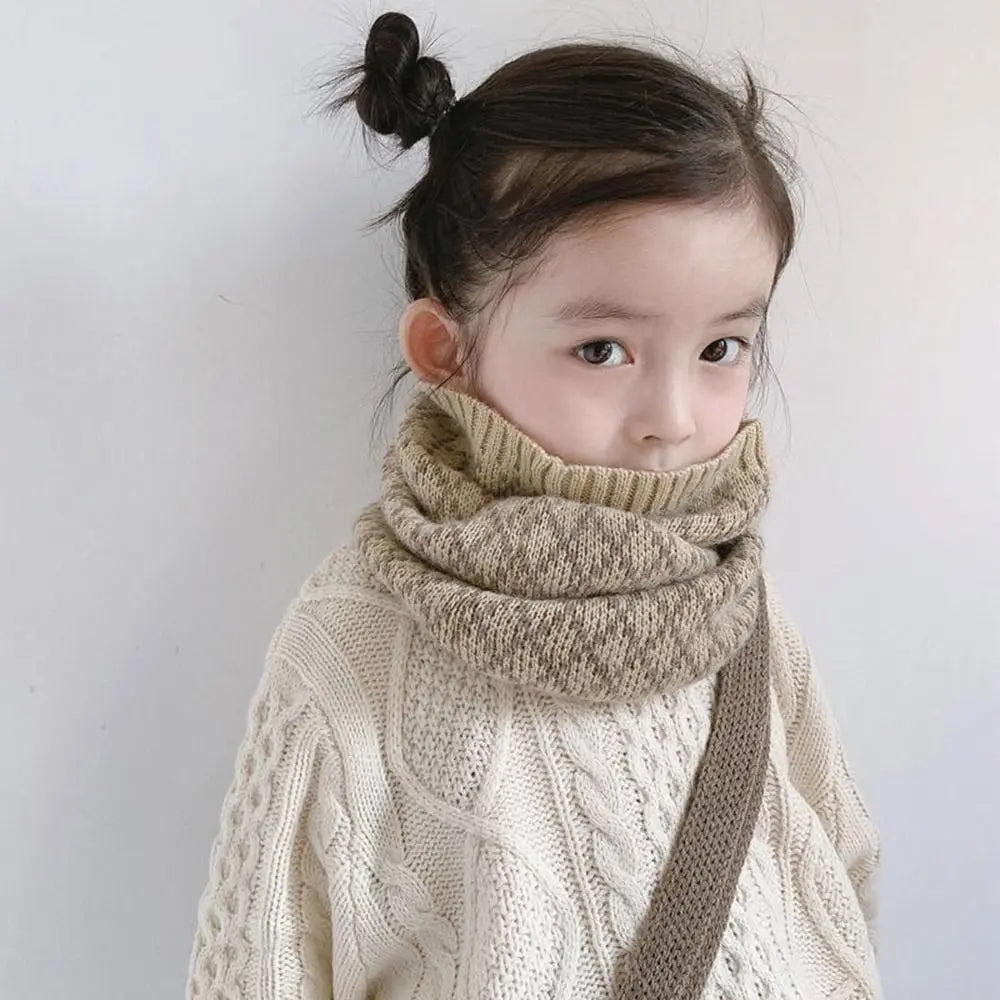 Bib Baby Thermal Neck Warmer Thickened Windproof Coldproof Boys Girls Knitted Scarf Neckerchief Warm Neck Cover Snood Cowl Tube