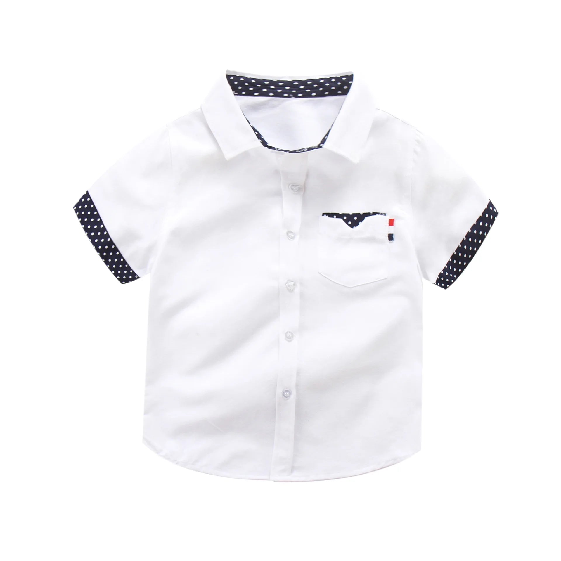 Boys Hot Sale Shirts Children Fashion Solid Cotton Short-sleeved Boys Shirts For 2-14Age kids Blouses clothes Baby Shirts Tops