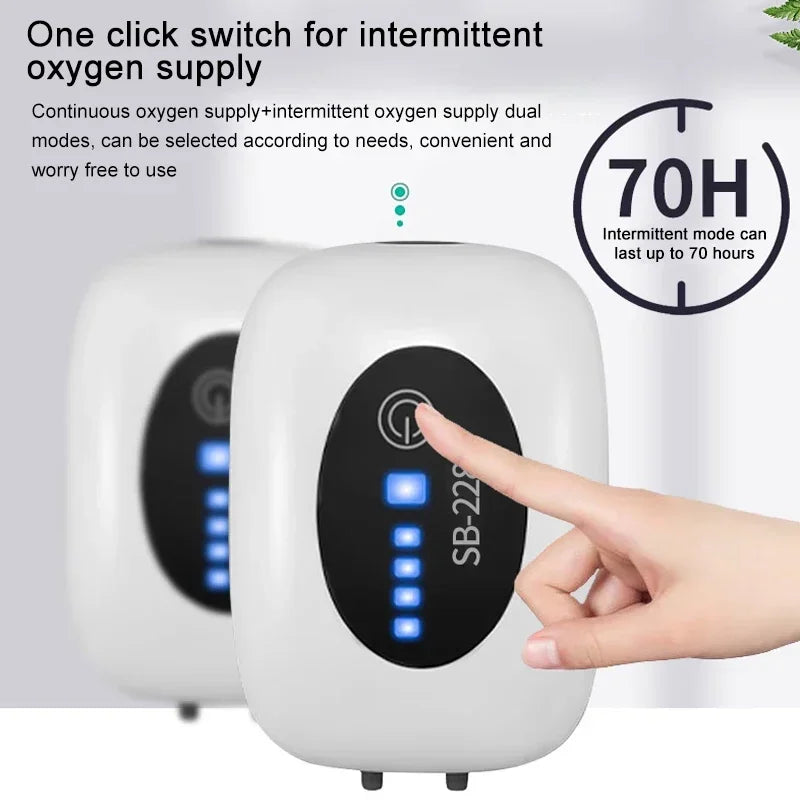 SB238 Aquarium Fish Tank Oxygen Air Pump Compressor Charging Silent USB With Battery Portable Fishing Oxygenator 6000mA Outdoor