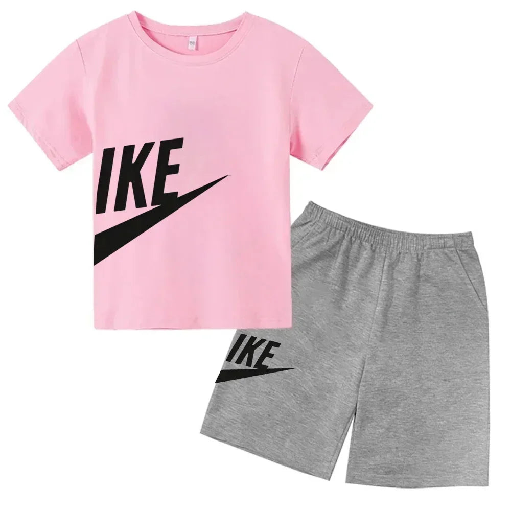 Children's Clothing Kids & Teen T-Shirt Set Summer Top + Shorts 2 Piece Set Short Sleeve Casual Fashion Boys Girls Kids Set