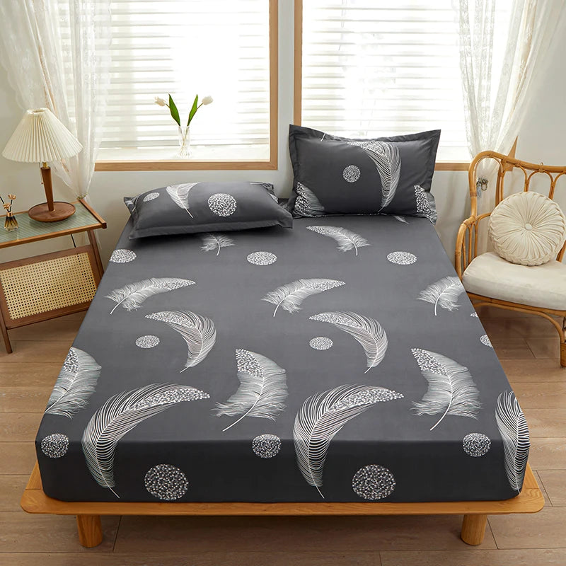 1 piece of bed sheet for bedroom 100%Polyeste Elastic Band Around bedding Fitted Sheet Only (excluding pillowcases)