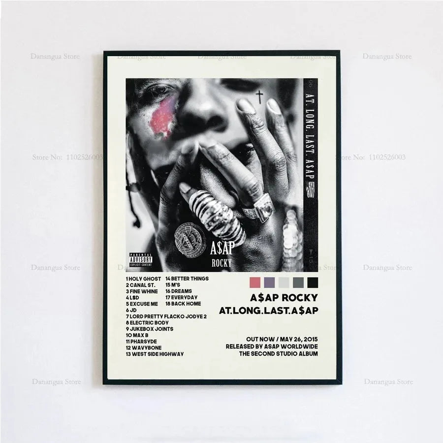 New ASAP Rocky Testing Live Love D.M.B.Tracklist Music Album Cover Poster Prints Wall Art Painting Picture Photo Room Home Decor