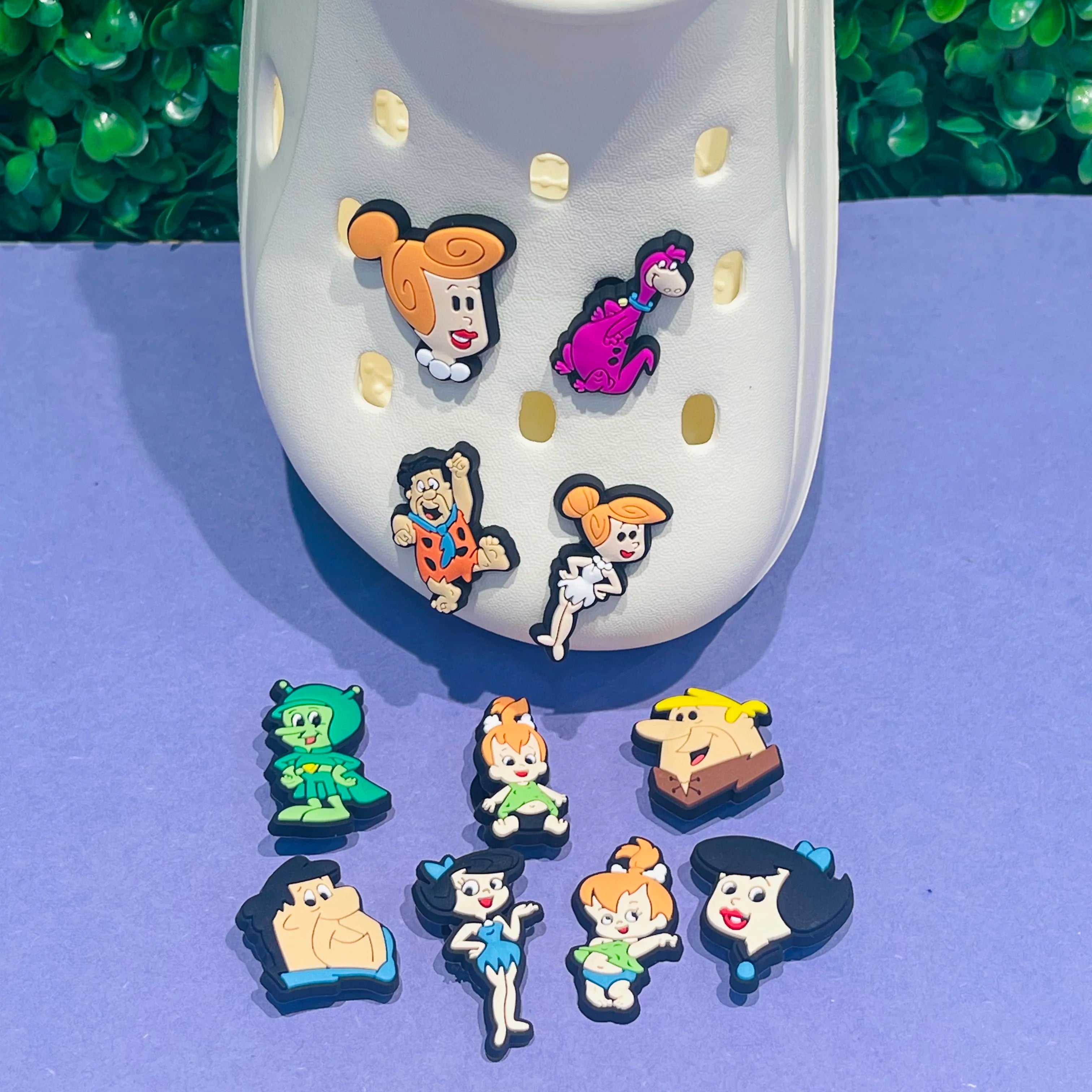 11Pcs Wild Cartoon Character PVC Shoes Buckle Charms Decoration Children Dinosaur Clog Ornament Fit Adult Cute Bracelet