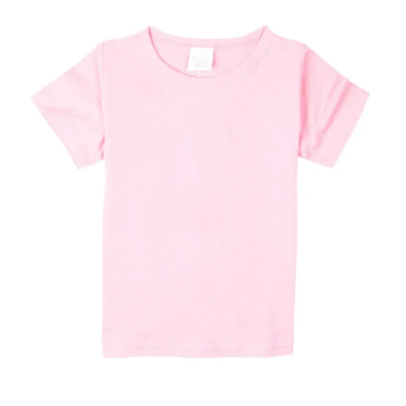 2-16 Years Boys Tshirts Cotton Short Sleeve Girls Clothes Summer Solid T-shirt Teenage Children Tees Kids Korean Top Baby  Cloth