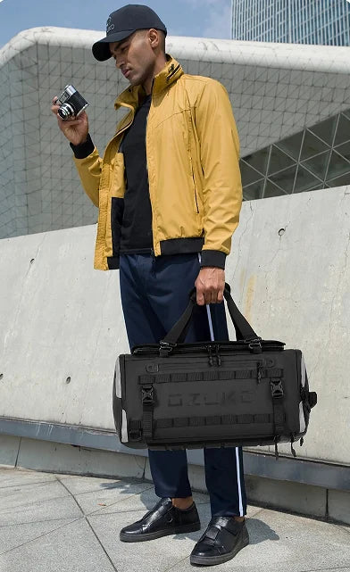 ozuko Travel backpack Men's Sports Fitness Dry and Wet Separation Travel Bag Short Business Trip Weekend Camping Backpack