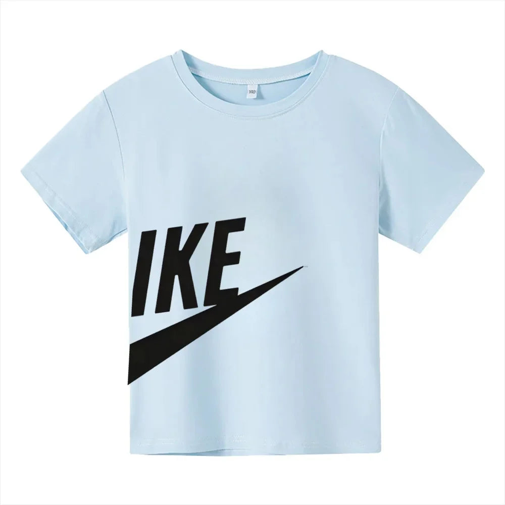 Summer Kid Teen Tshirt Short Sleeved Cotton Brand Print Comfortable Casual Tops Tees Children's Clothing Boys and Girls T-shirt