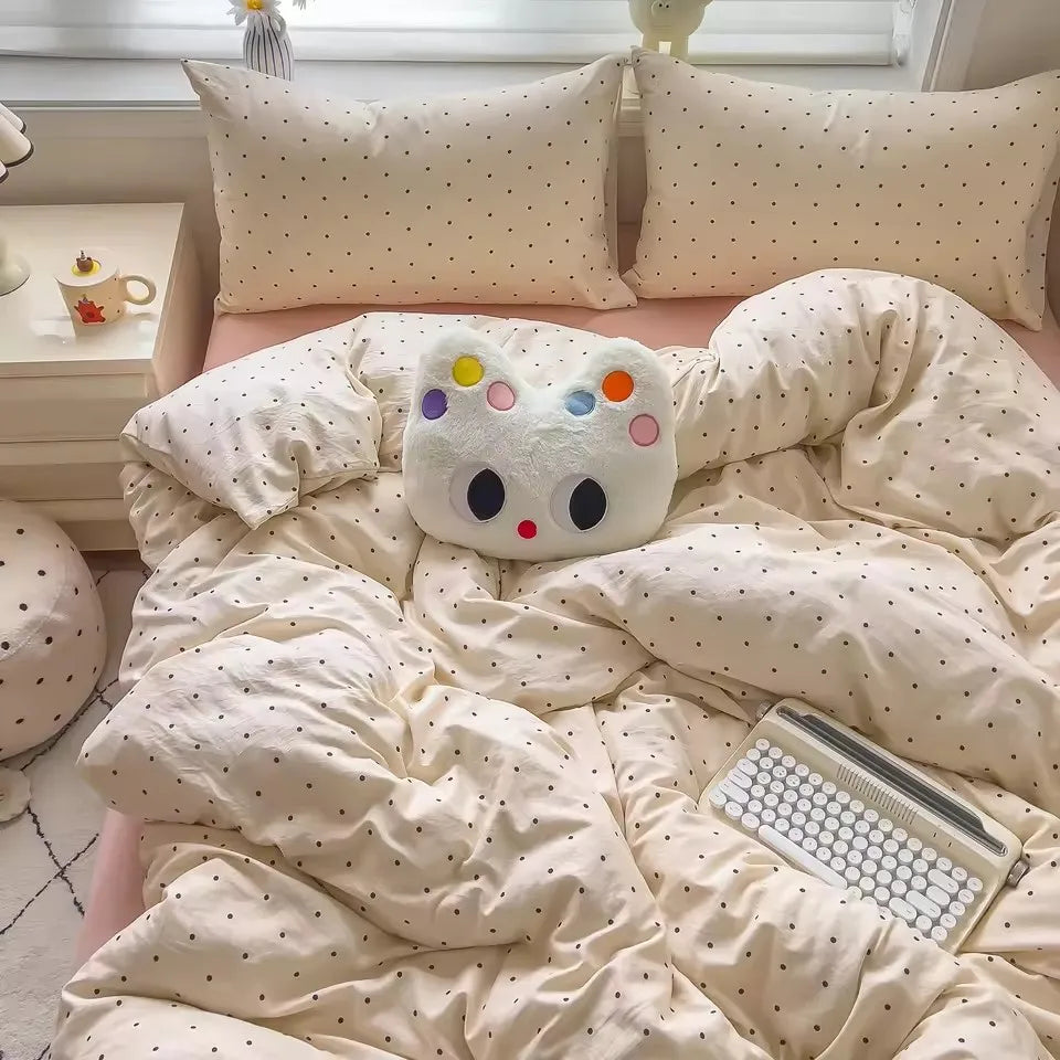 Bedding Set Simple Style Duvet Cover Pillowcase with Bedsheet Home Bedclothes Boys Girls Room Bed Sheet Sets 이불세트