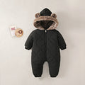 0-3 years old winter baby outdoor clothing fur lining warm toddler girl boy jumpsuit cartoon plus velvet baby jumpsuit