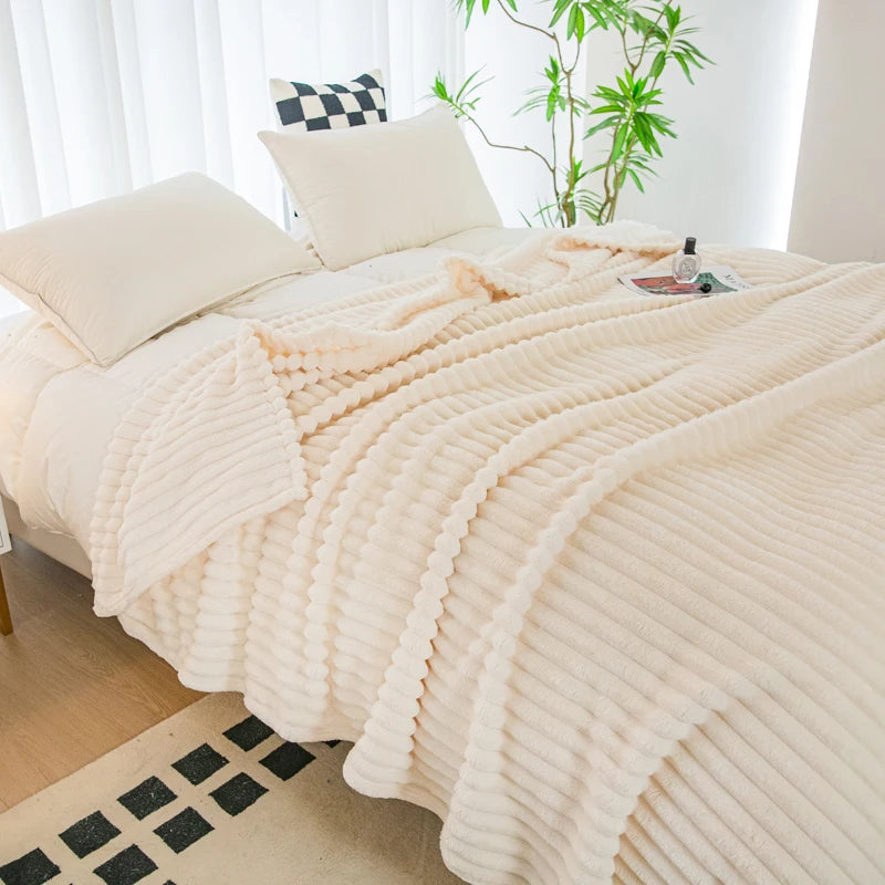 Flannel Blanket Stripe Bedspread Sofa Towel Car/Office/Travel Nap Blankets Home Soft Plaid Warm Bed Blanket cobijas de camas