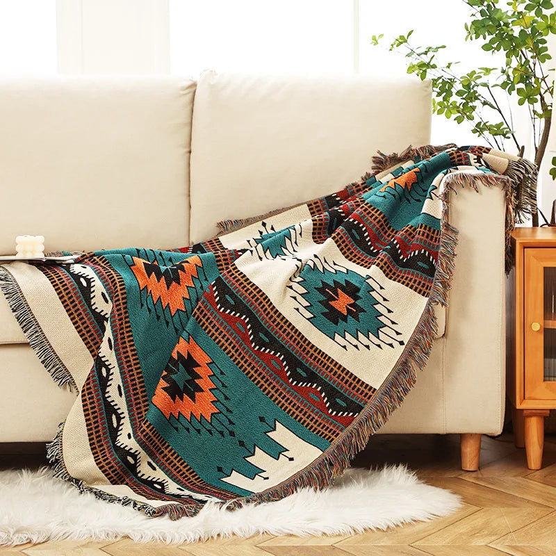 Bohemian Throw Blanket For Beds Outdoor Camping Blanket Sofa Cover Indian Sofa Towel Bed Cover Rug Tablecloth Living Room Decor