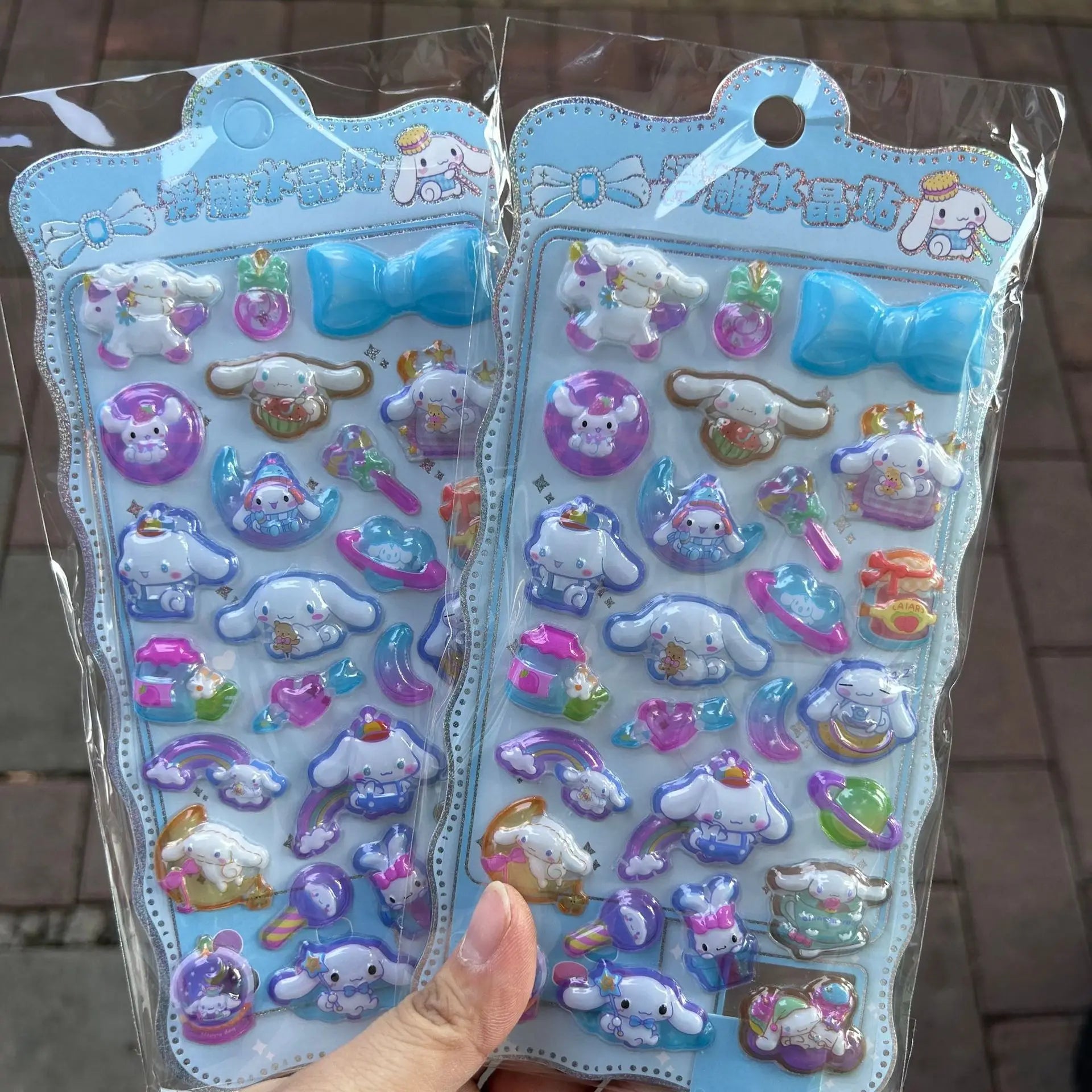 Style8 Cartoon Pillar Capybara Black Light Pony 3D Three-dimensional Crystal Sticker Handmade DIY Material Children's Sticker