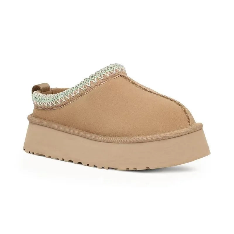 New Women Winter Snow Boots Classic Fur Plush Ankle Snow Boots Outdoor Antiskid Short Boot Warm Fuzzy Home Cotton Shoes