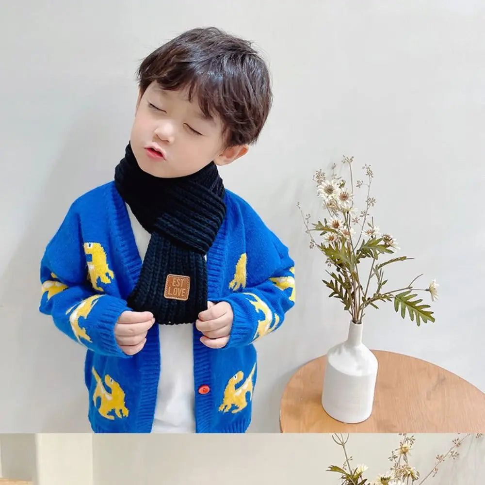 Fashion Warm Kids Scarf Thick Soft Neck Warmer Outdoor Winter Knitted Scarf Baby Boys Girls