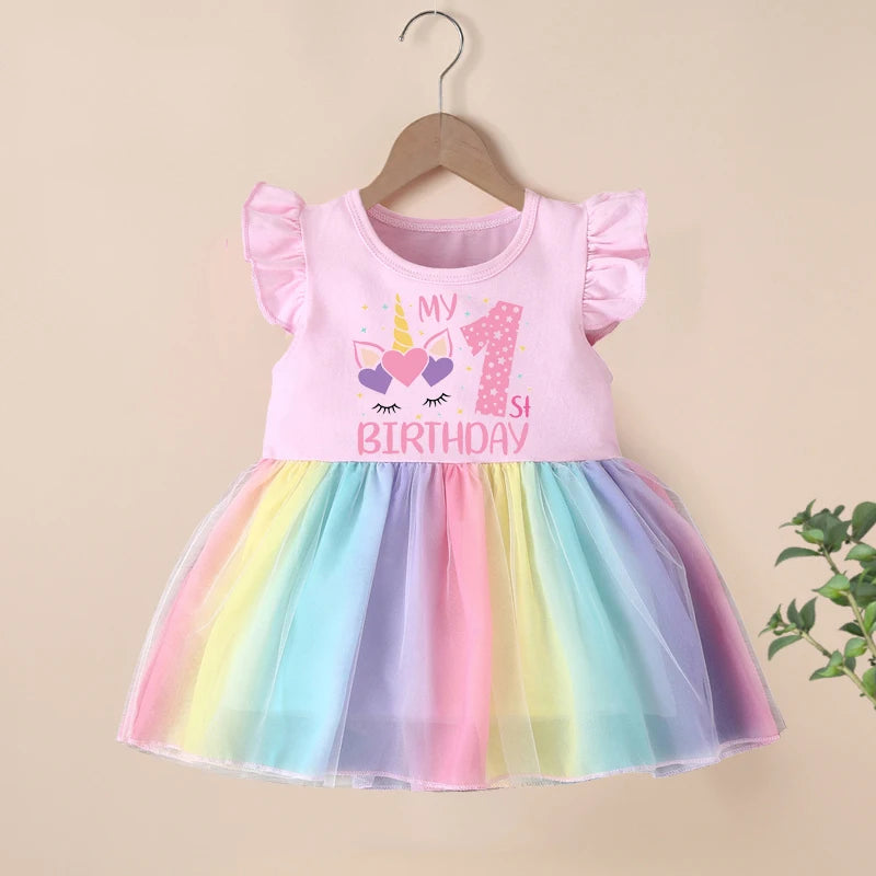 Baby Girls Birthday Outfits Dresses 1 2 3 4 Years Baby Birthday Dress Summer Kids Girl Casual Princess Dresses Kids Clothes