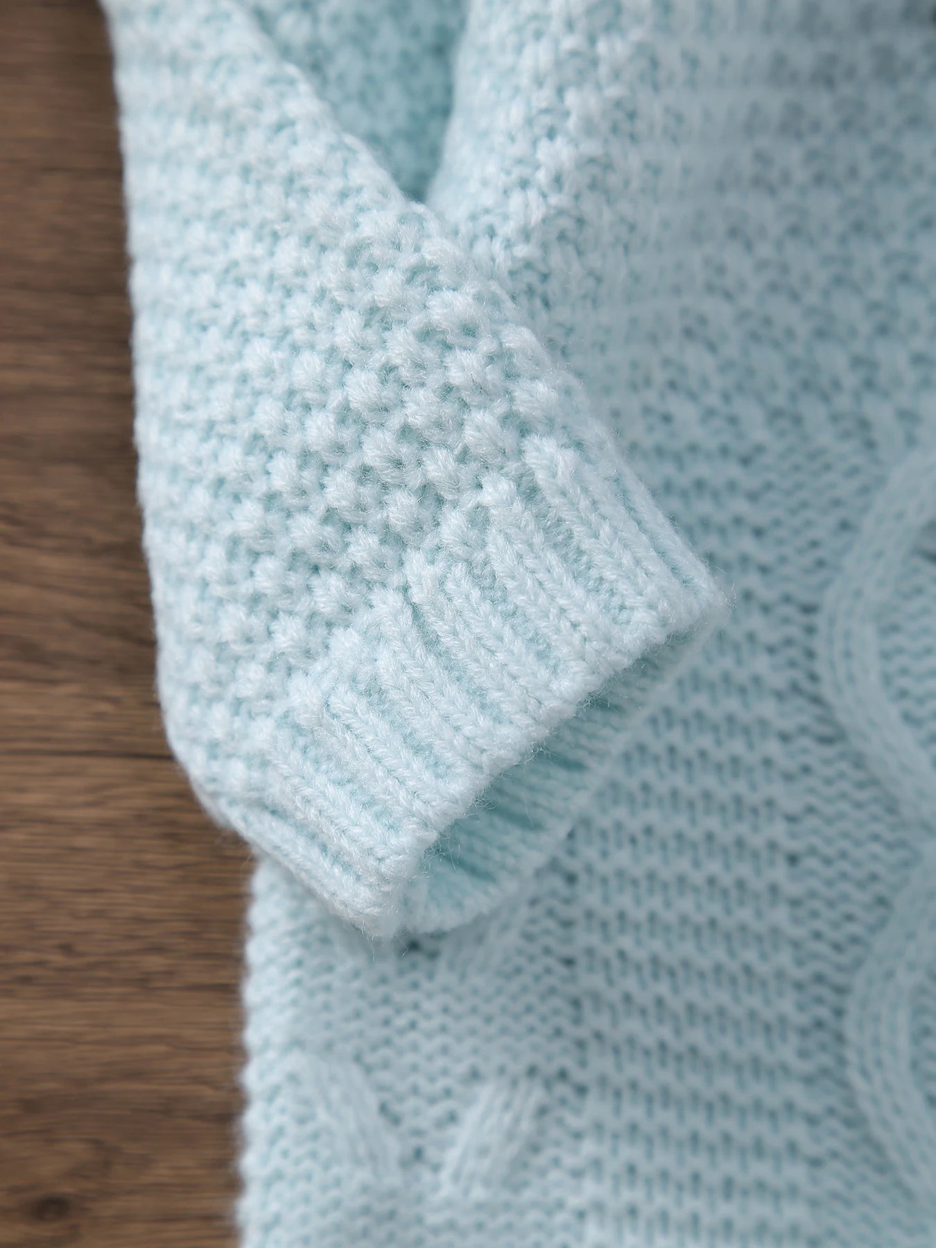 Ins Baby Autumn and Winter Flower Embroidered Long-Sleeved Knitted Jumpsuit with Feet