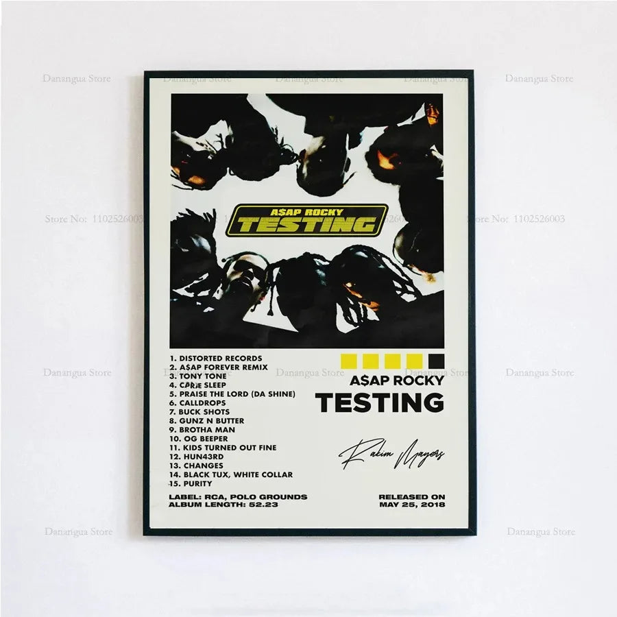 New ASAP Rocky Testing Live Love D.M.B.Tracklist Music Album Cover Poster Prints Wall Art Painting Picture Photo Room Home Decor