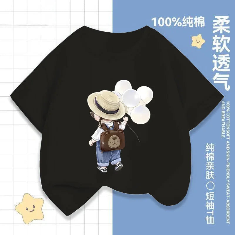 The Trend of Children's Tops, Summer Clothes and Short-sleeved T-shirts for Little Girls Kids Clothes Girls Clothes