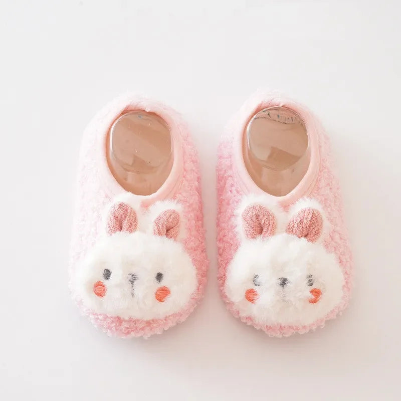 Baby Floor Socks Cartoon Plush Soft Sole Baby Slippers Toddler Warm Shoes Children Soft Non-slip Prewalkers Indoor Home Slippers