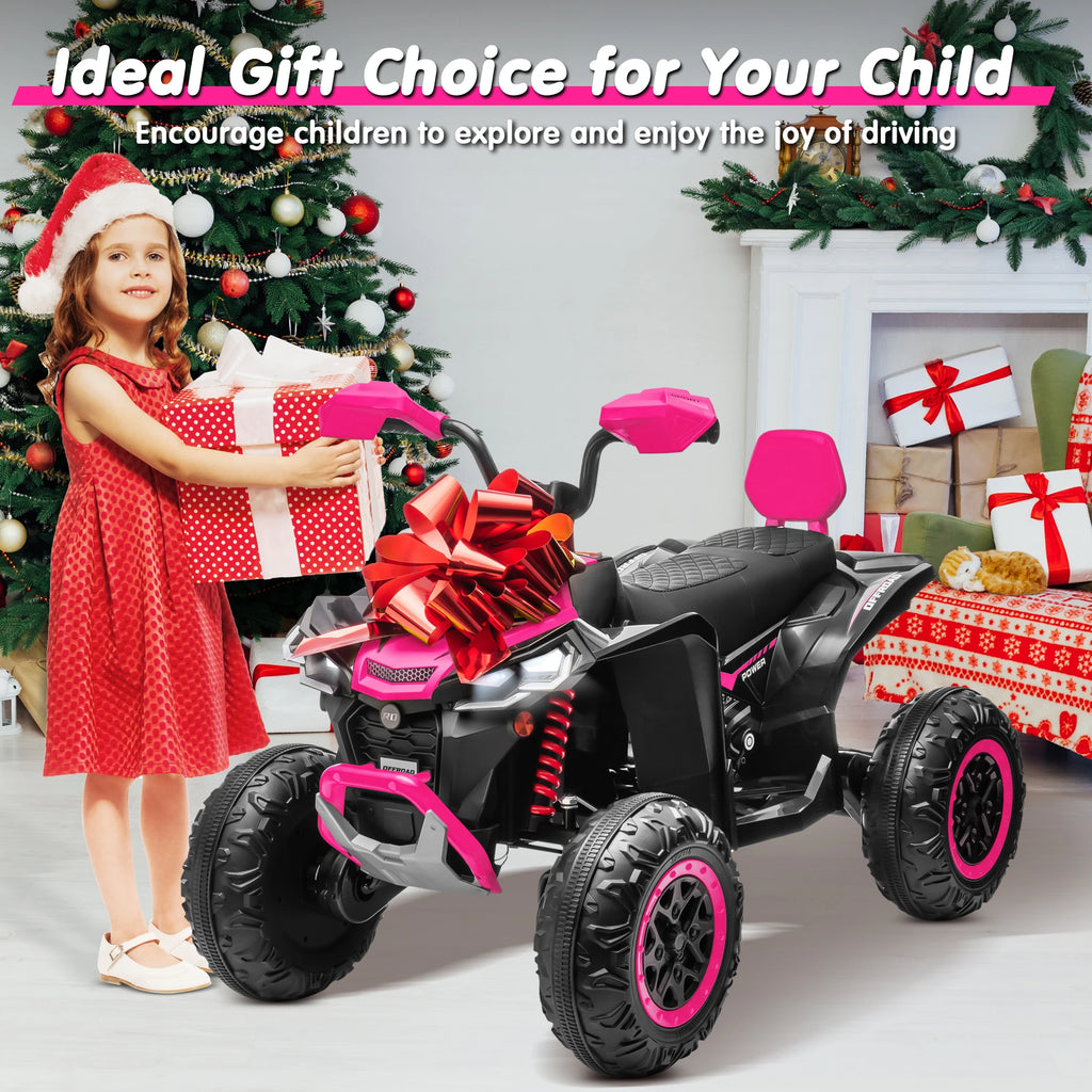 Kids ATV 4 Wheeler,  Upgraded 2 Seater 24V Ride On Toy for Big Kid w/800W Powerful Motor, Battery Powered