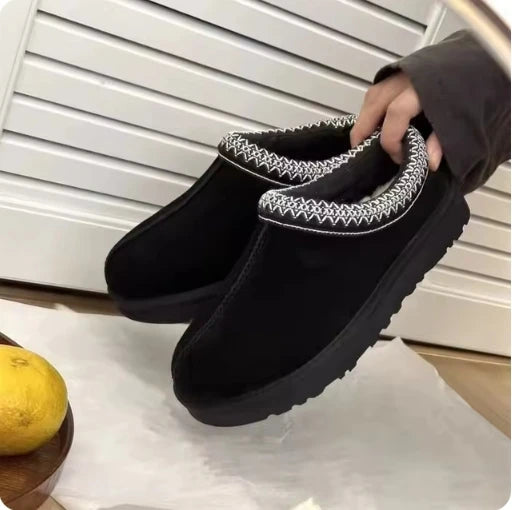 2026 New Classic Ultra Mini Platform Boots Leather Suede Wool Comfort Winter Womens Fur Slippers Size 35-43